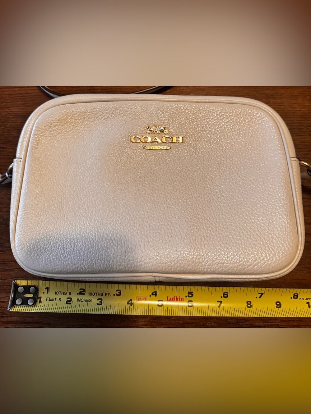 Jamie Camera Bag Coach Leather Crossbody in Chalk/White with Gold Hardware - Picture 6 of 6